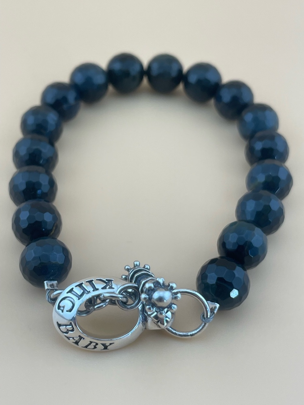 King Baby Studio 925 Silver Obsidian Bracelet Toggle Clasp USA